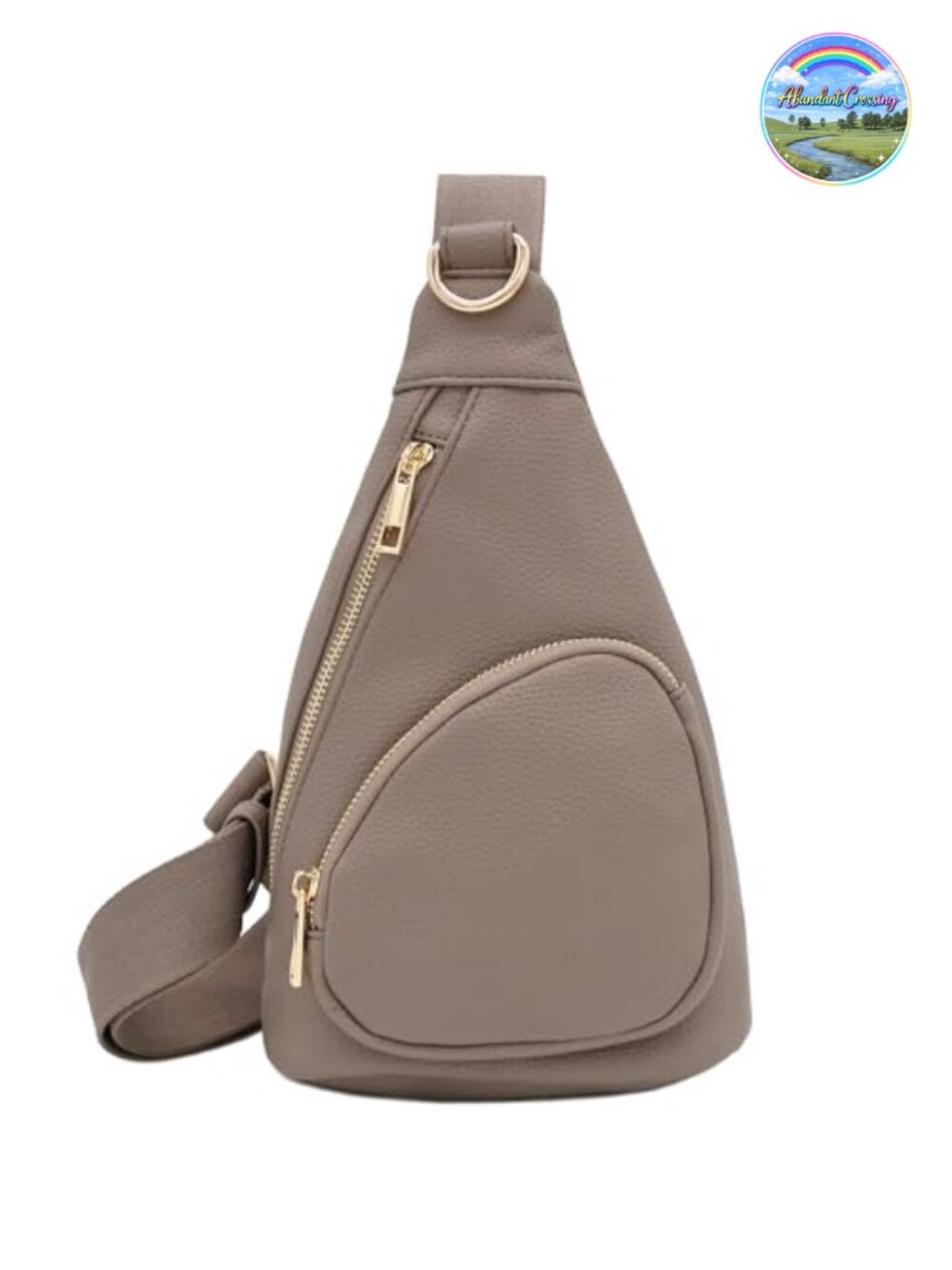 Faux Leather Sling Bag Compact Triangle Crossbody Adjustable Strap